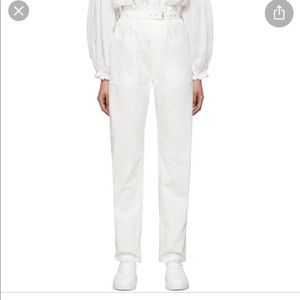 Isabel Marant White Kelinny Paperbag waist pants